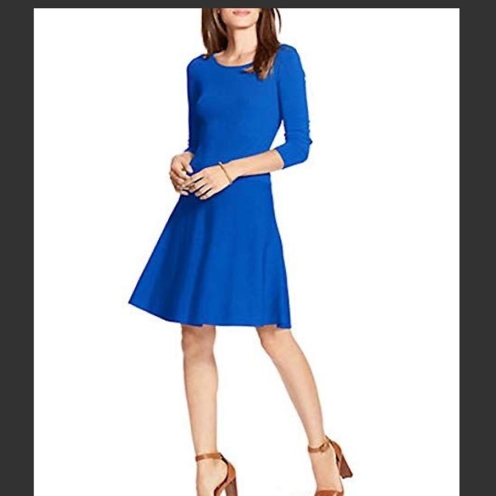 Ralph Lauren Ribbed Cobalt Dress